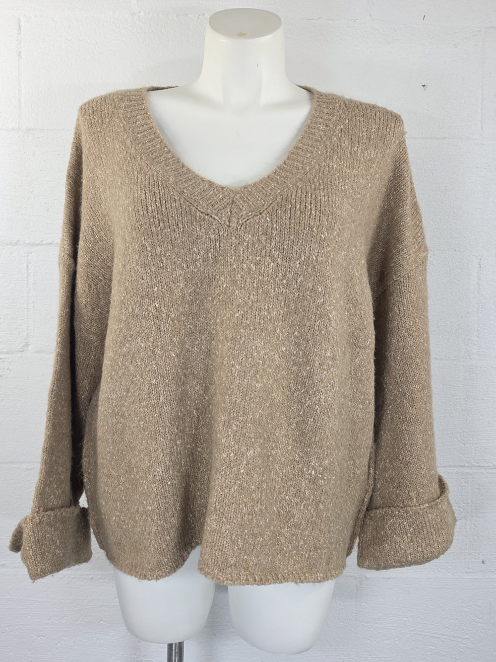By Anthropologie Cuffed Sleeved Pullover Sweater